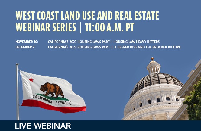 West Coast Land Use and Real Estate Webinar Series