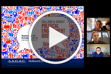 Webinar title slide with speakers