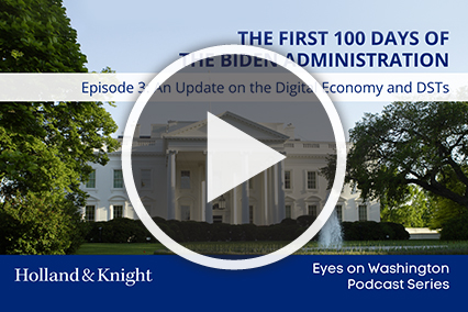 White House with blue sky in background