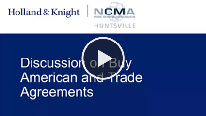 Buy American Trade Agreements Webinar Multimedia Graphic