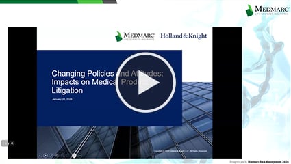 White play button over blue screen and building