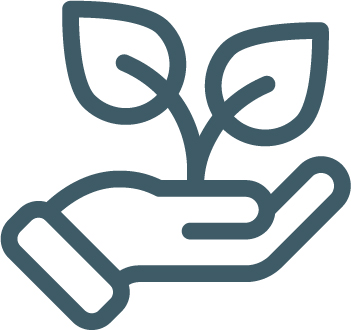 Hand holding plant vector