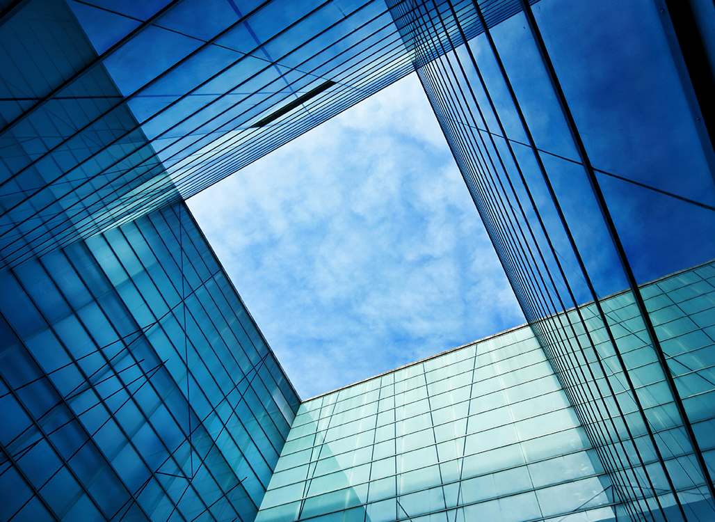 Glass building facade