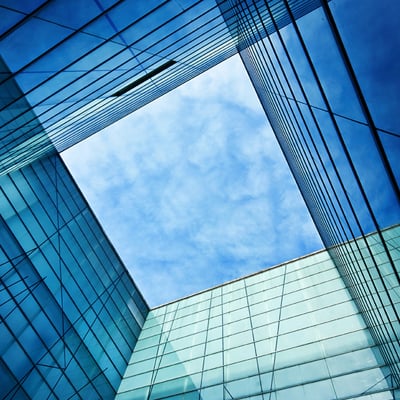 Glass building facade