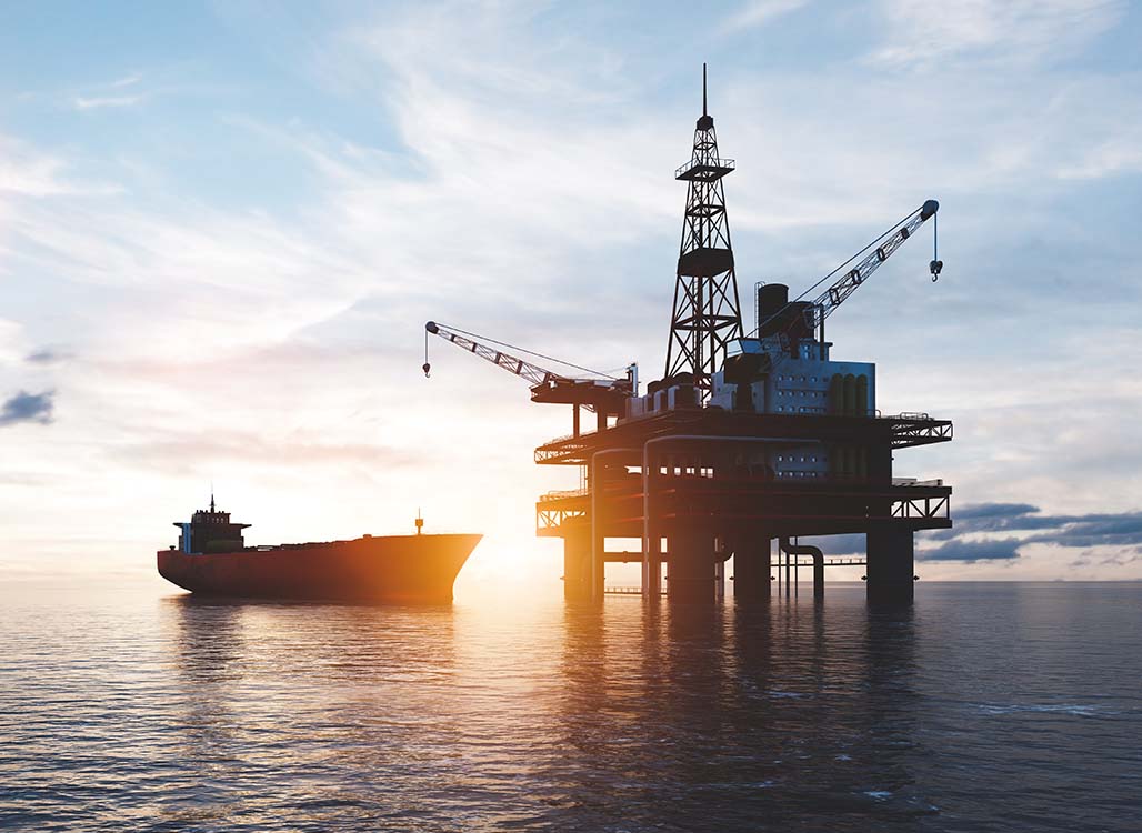 Oil rig in water