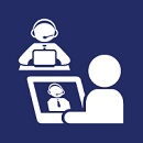 Icons of two people on computers