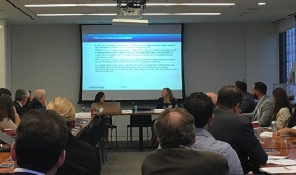 Eileen Bannon and Jennifer Connors presenting at the Blockchain program.